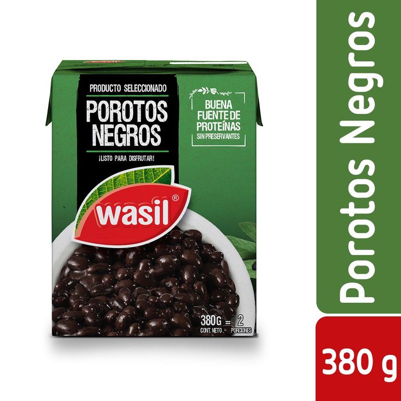 WASIL - Porotos Negros Wasil en Tetrapack 380 g