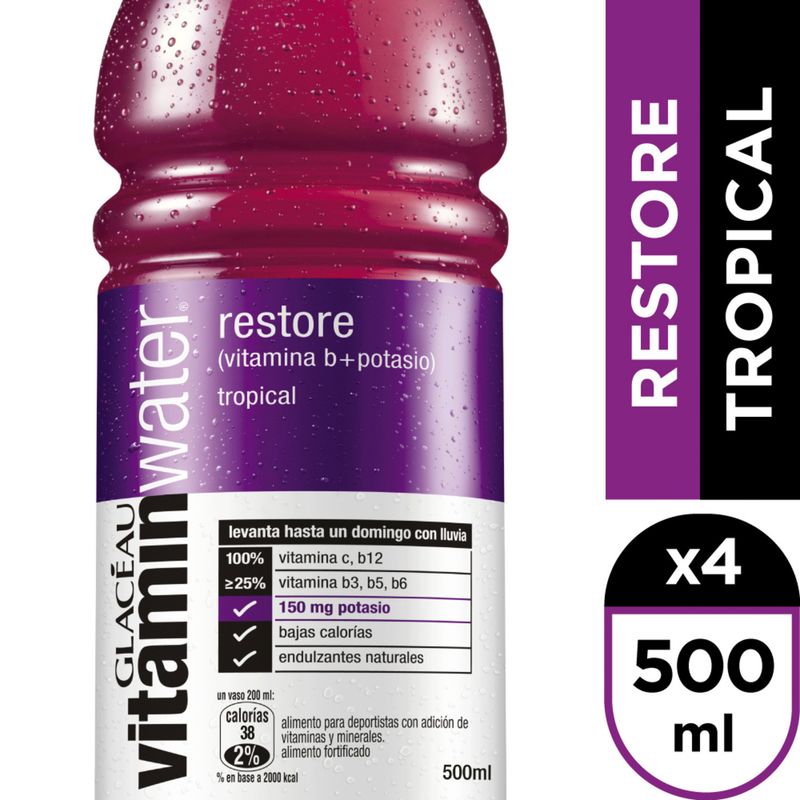 GLACEAU - PACK AGUA VITAM 4X500 ML VW RESTORE