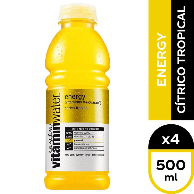 GLACEAU - PACK AGUA VITAM 4X500 ML VW ENERGY