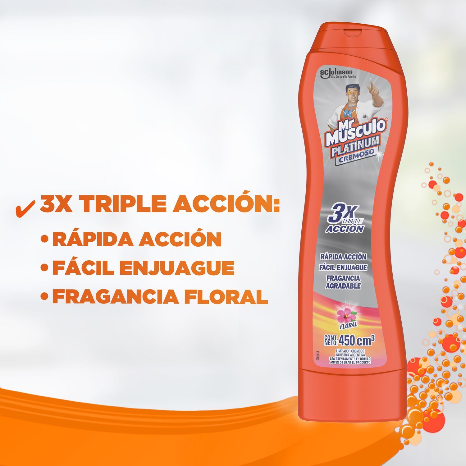 Limpiador Mr Músculo Platinum Crema Floral 450 ml | Tottus Chile