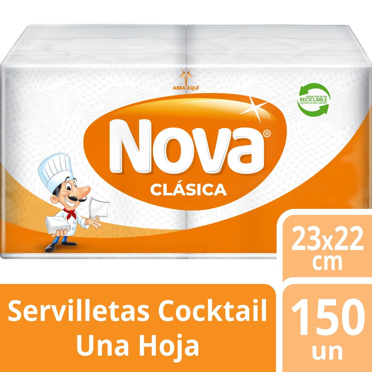 NOVA - Servilletas Cocktail Nova Una Hoja 150 Un