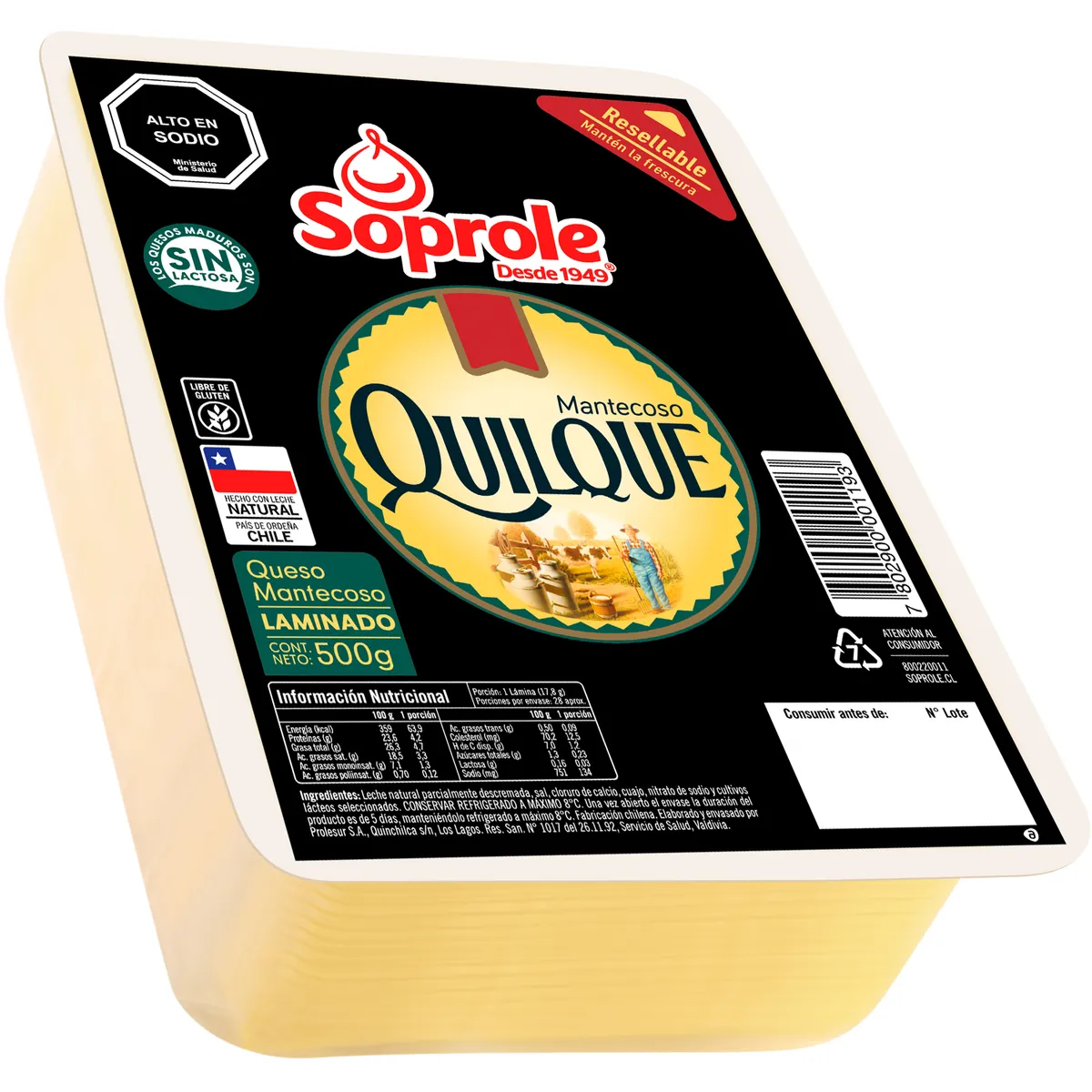 QUILQUE - Queso Mantecoso Laminado Resellable Quilque 500 gr
