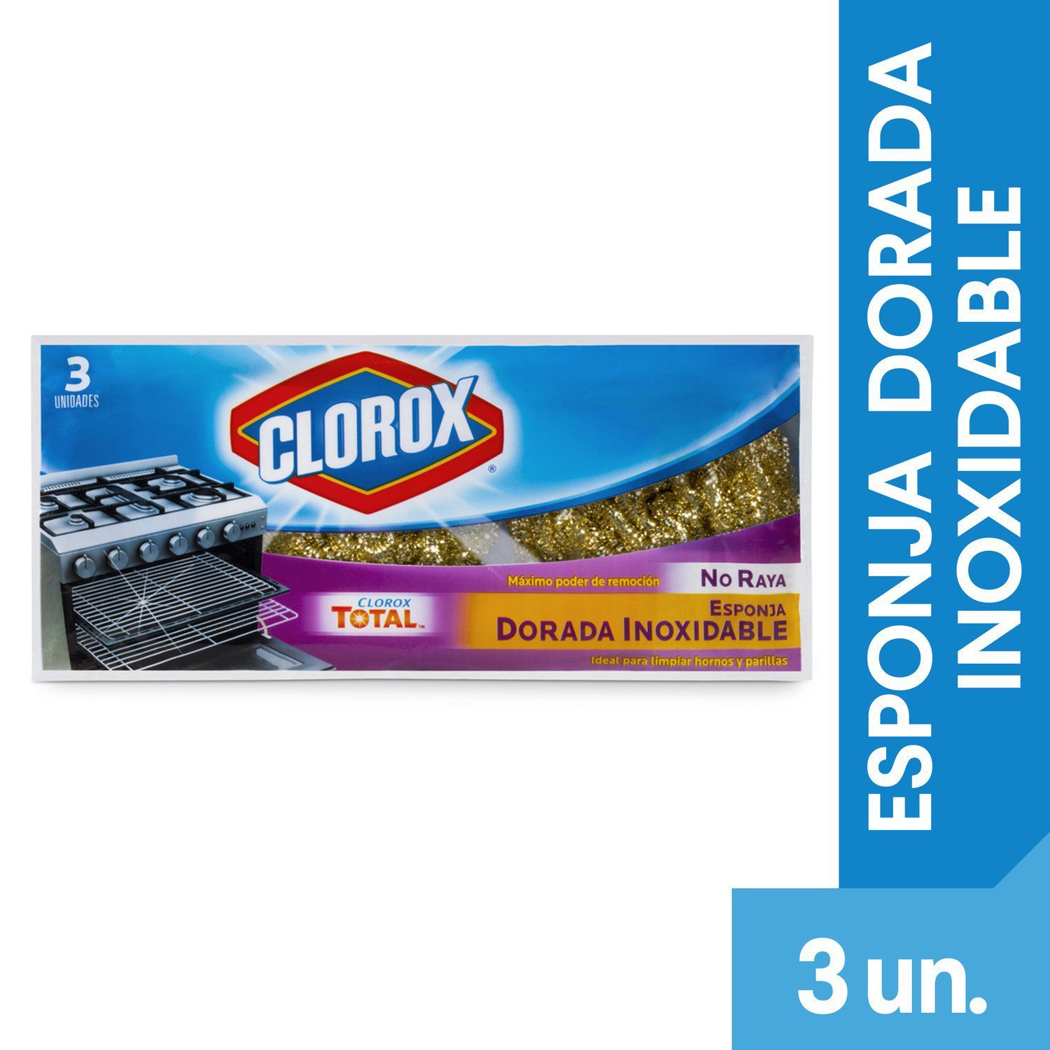 Pack Esponjas Clorox Dorada Inoxidable Un Tottus Chile