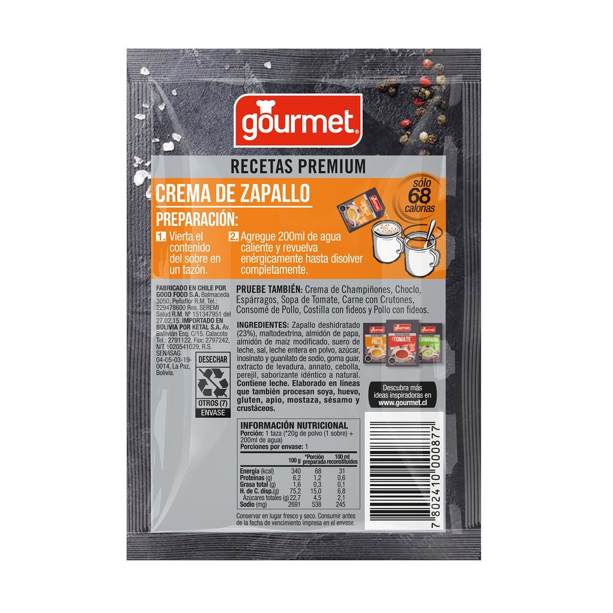 GOURMET - Crema De Zapallo Solo Para Uno 20 G