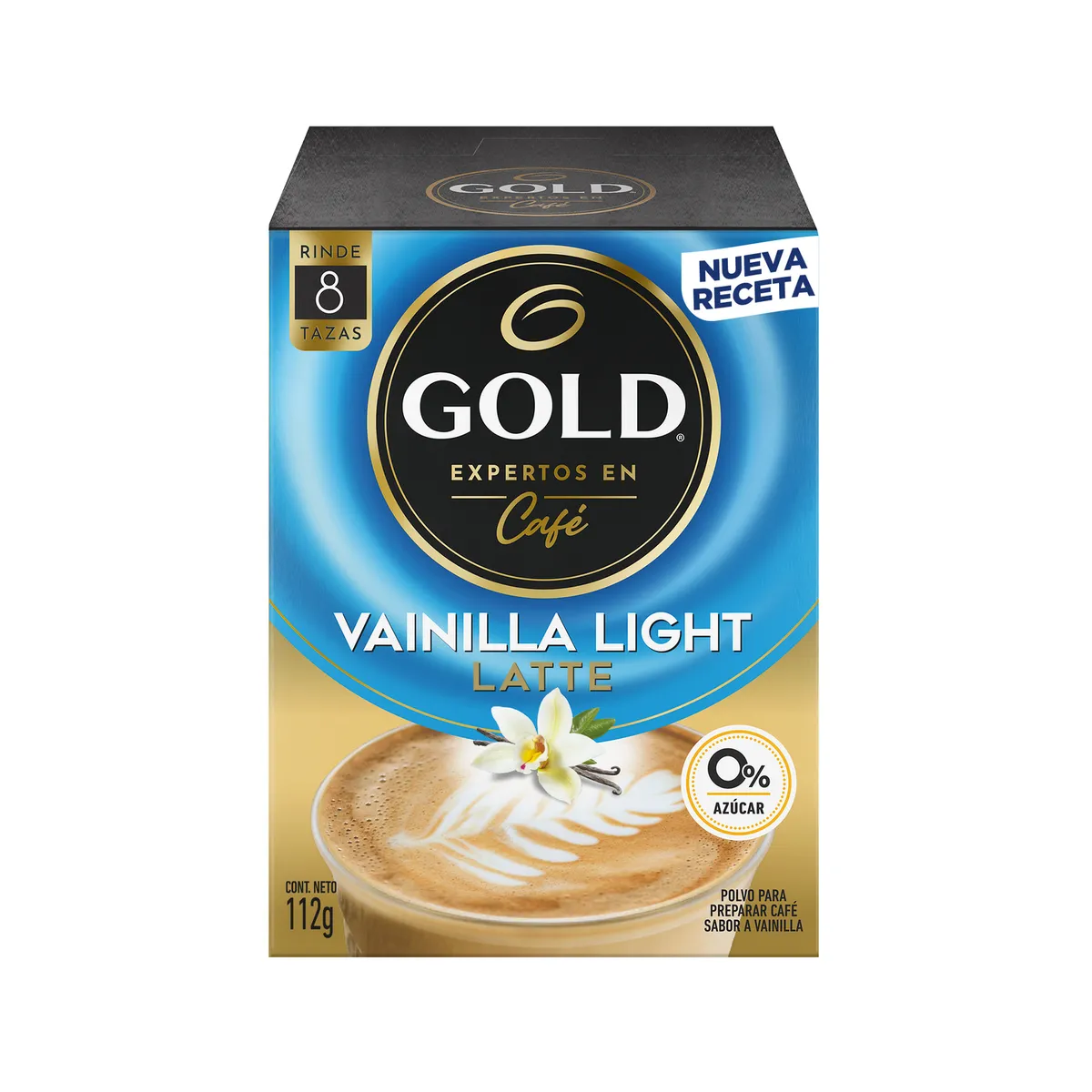 GOLD - Café Instantáneo Light Gold Sabor Vainilla Latte 8 Un