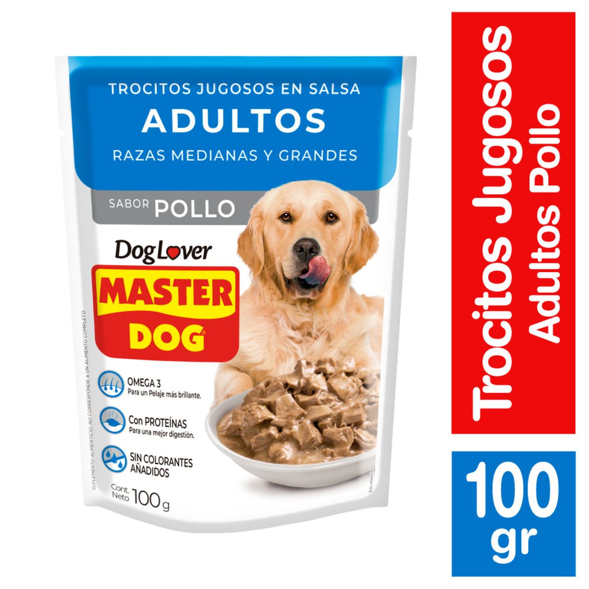 MASTER DOG - Alimento Húmedo para Perro Adulto Sabor Pollo 100 g