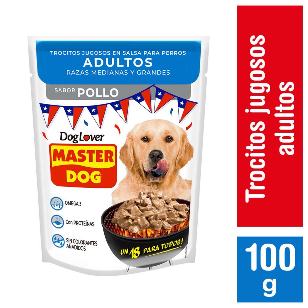 MASTER DOG - Alimento Húmedo para Perro Adulto Sabor Pollo 100 g
