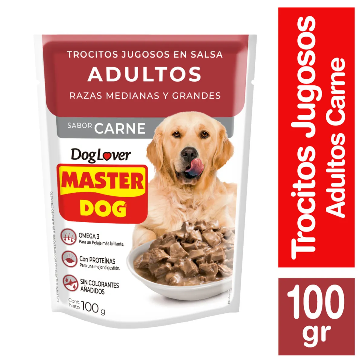MASTER DOG - Alimento Húmedo para Perro Adulto Sabor Carne 100 g