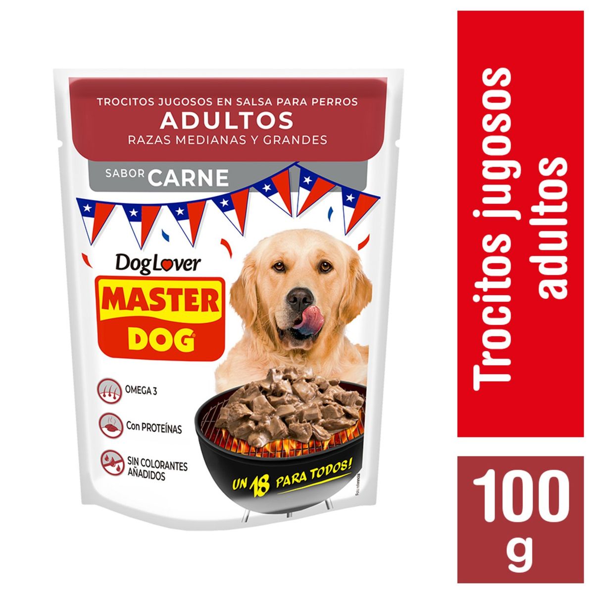 MASTER DOG - Alimento Húmedo para Perro Adulto Sabor Carne 100 g