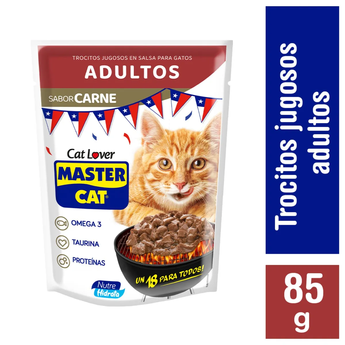 MASTER CAT - Alimento Húmedo para Gato Adulto Sabor Carne 85 g