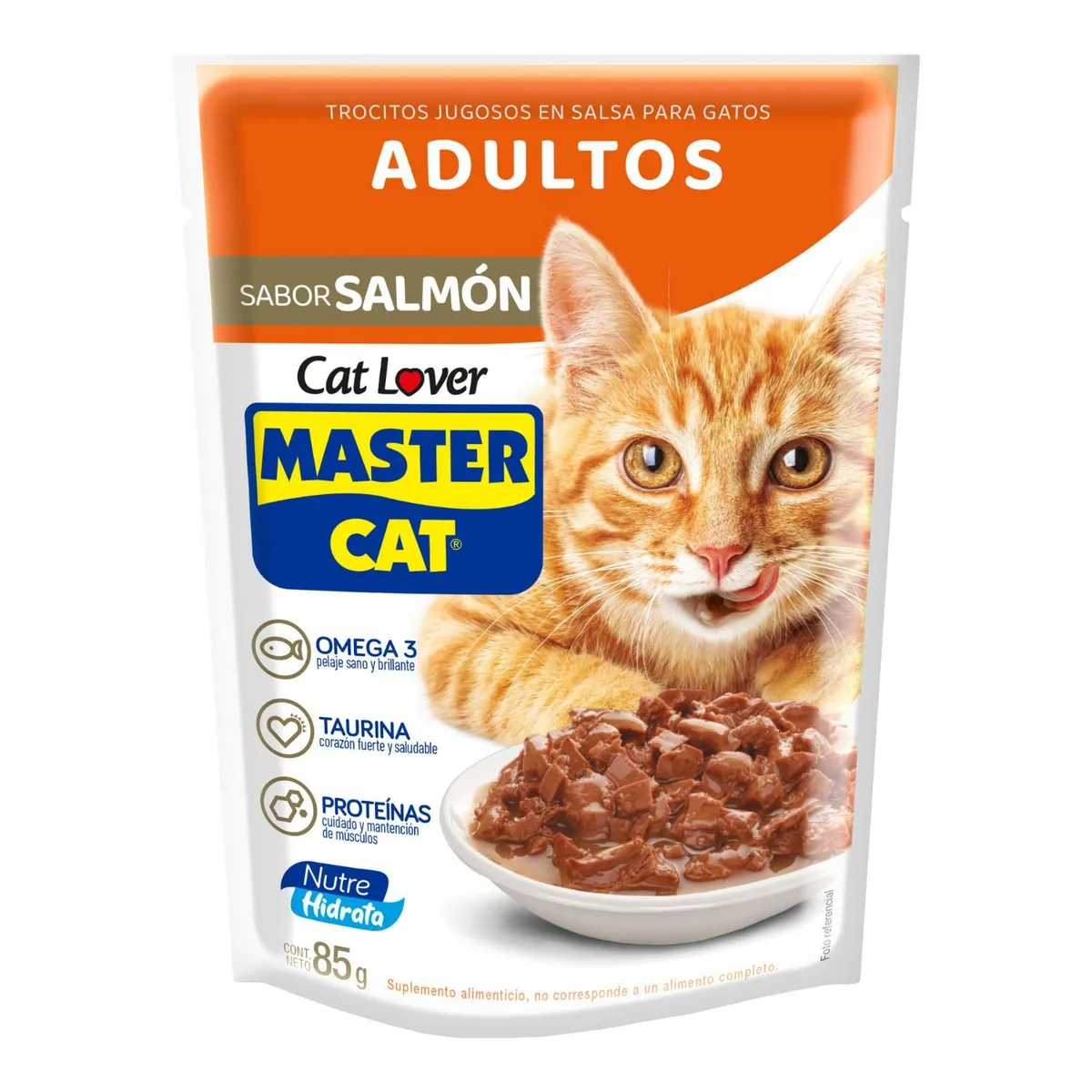 MASTER CAT - Alimento Húmedo para Gato Adulto Sabor Salmón 85 g