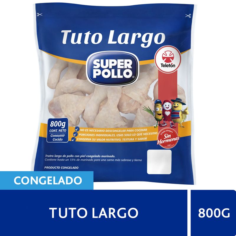 SUPER POLLO - Tuto Largo de Pollo Congelado Super Pollo 800 g