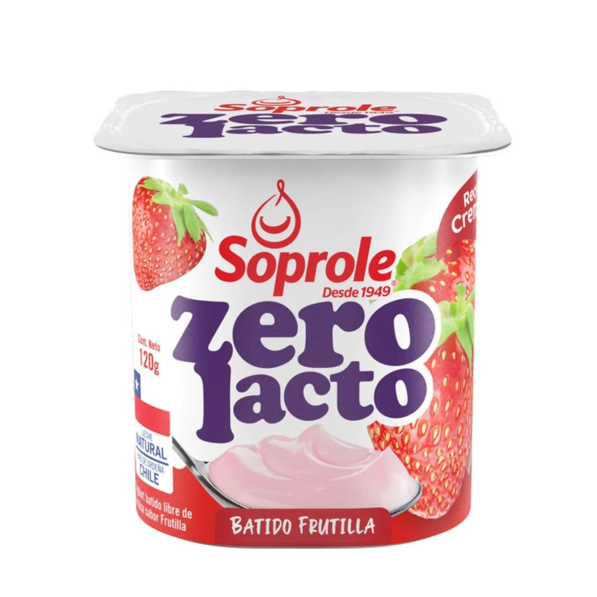SOPROLE - Yoghurt Zerolacto Sabor Frutilla Soprole 120 g