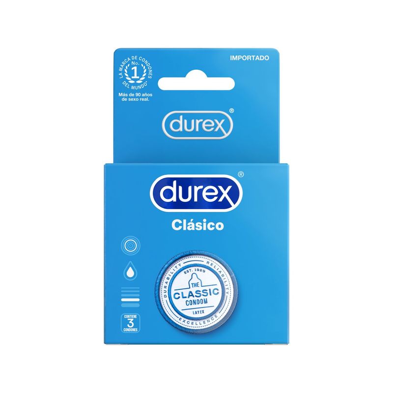 DUREX - PRESERVATIVO CLASICO  X3  DUREX