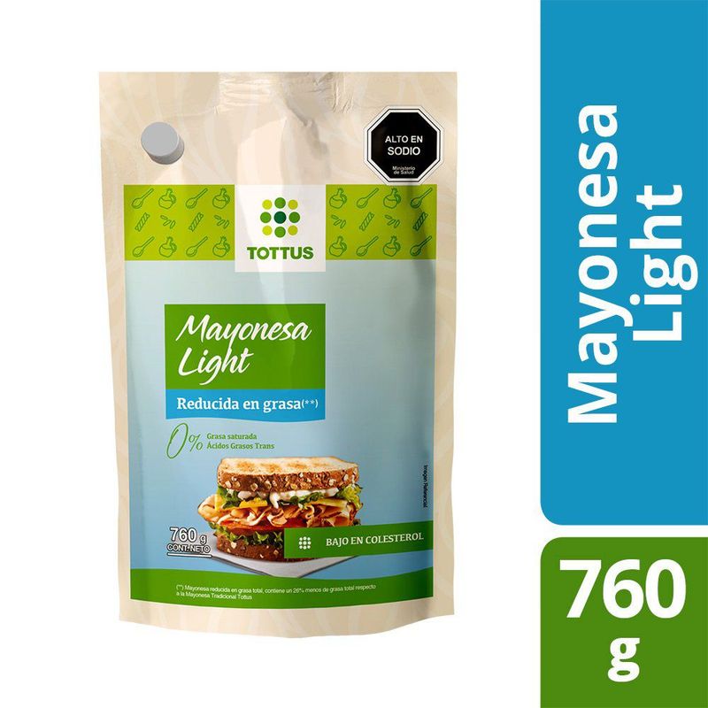 TOTTUS - Mayonesa Light Tottus Doypack 760 g
