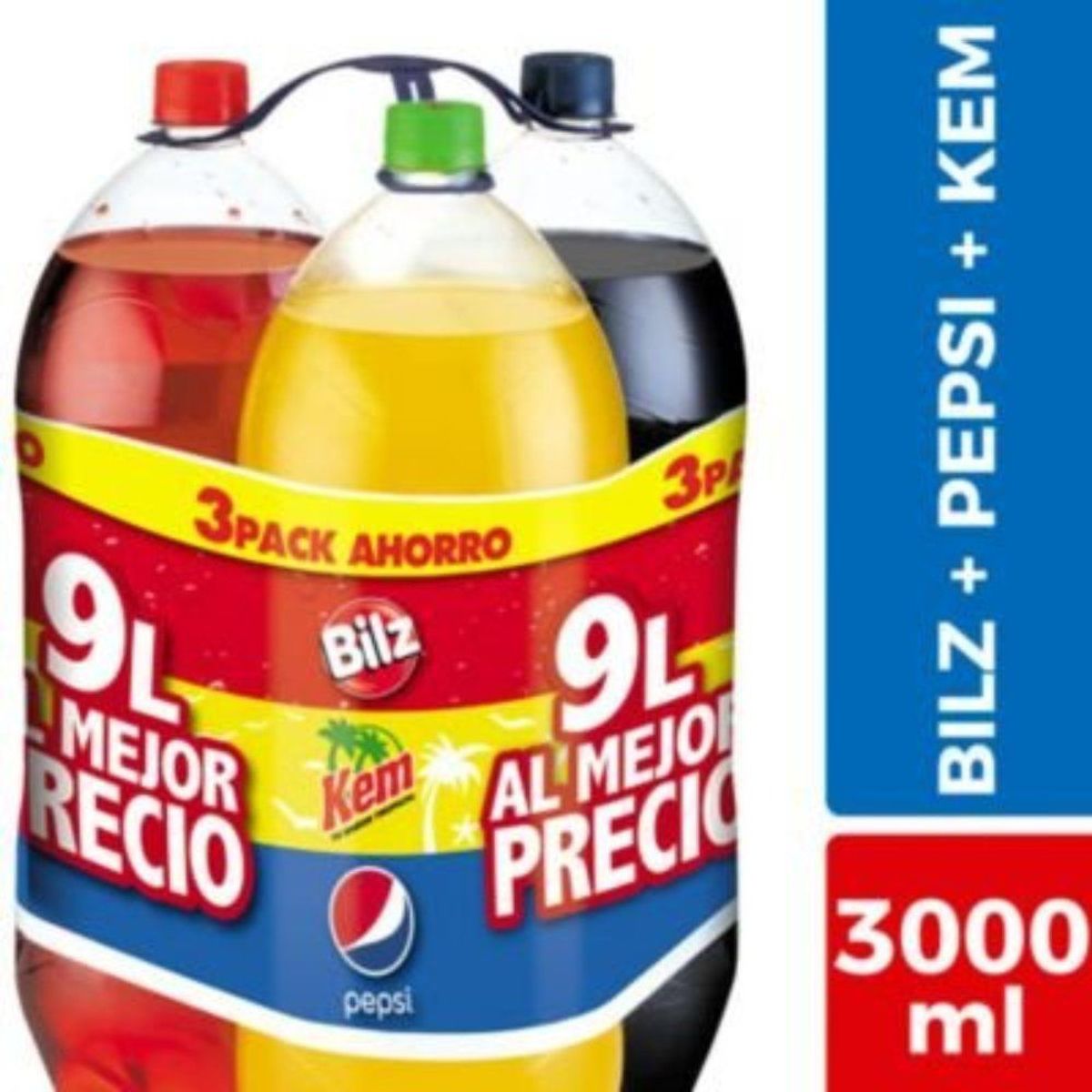 PEPSI - Pack Bebidas Pepsi + Bilz  + Kem 3 x 3 L