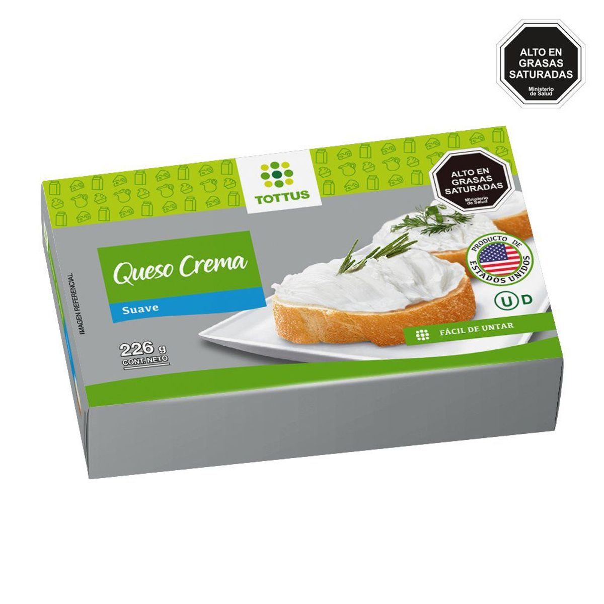TOTTUS - QUESO CREMA SUAVE 226 GRS TOTTUS.