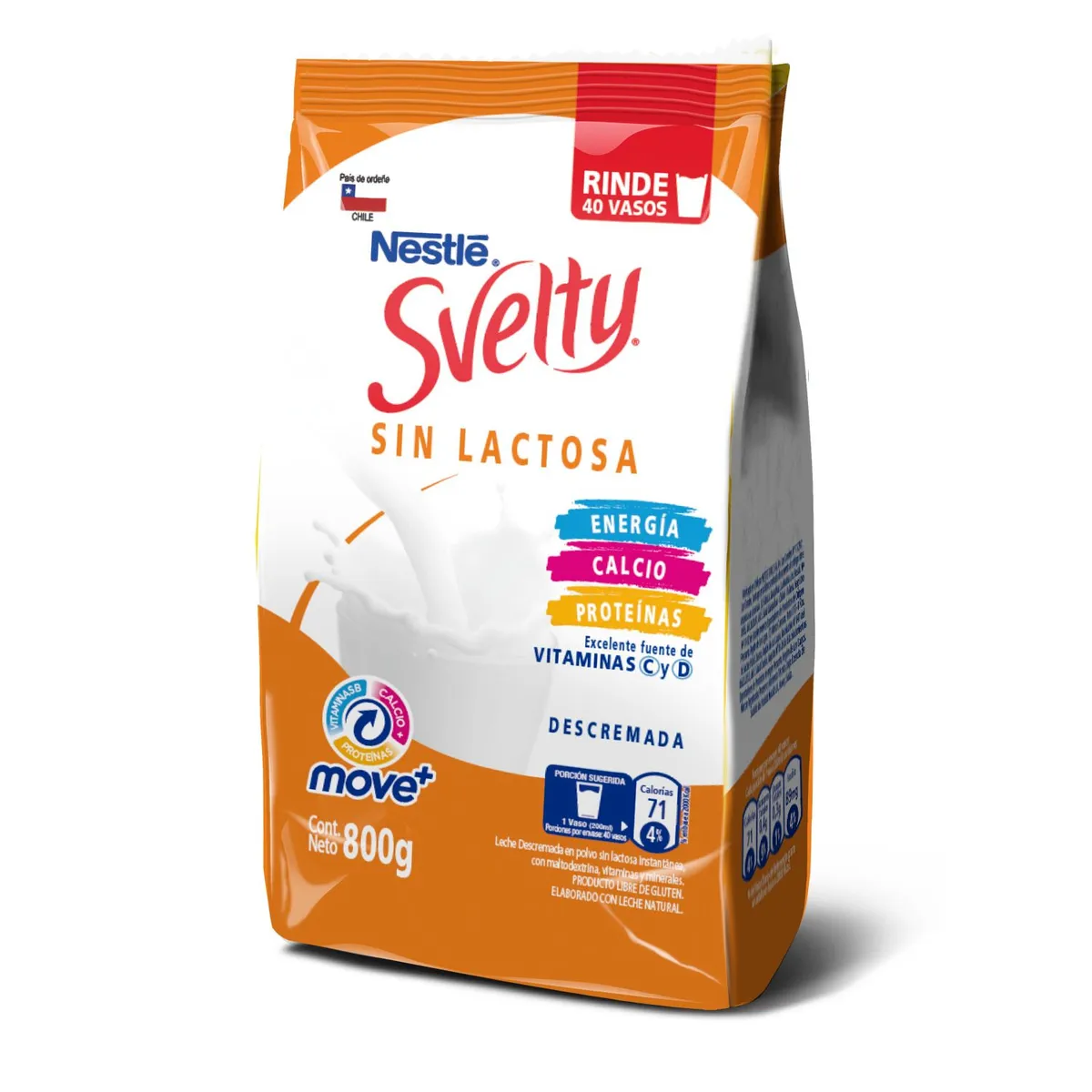 SVELTY - Leche en Polvo Descremada Sin Lactosa Svelty Nestle 800 g