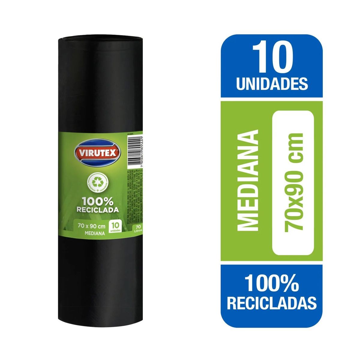 VIRUTEX - Bolsa Biodegrabale Mediana Virutex Rollo 70x90 cm 10 Un
