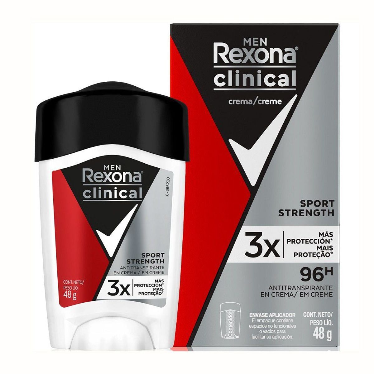 REXONA - Desodorante en Barra Masculino Rexona Clinical Sport Strenght 48 g