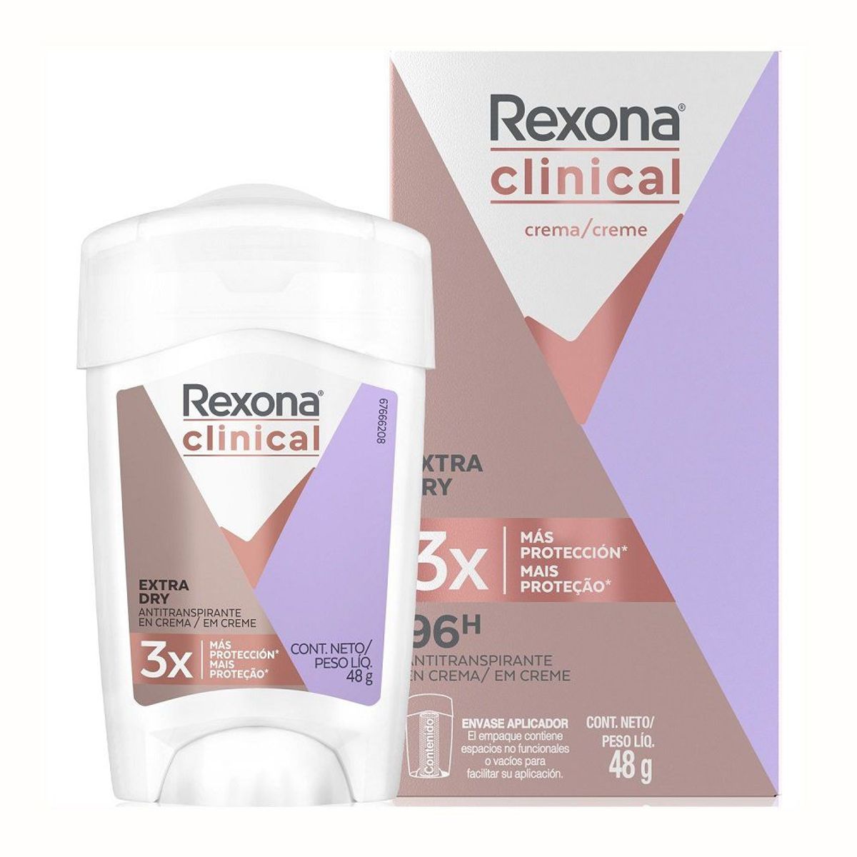 REXONA - Desodorante en Barra Femenino Rexona Clinical Extra Dry 48 g