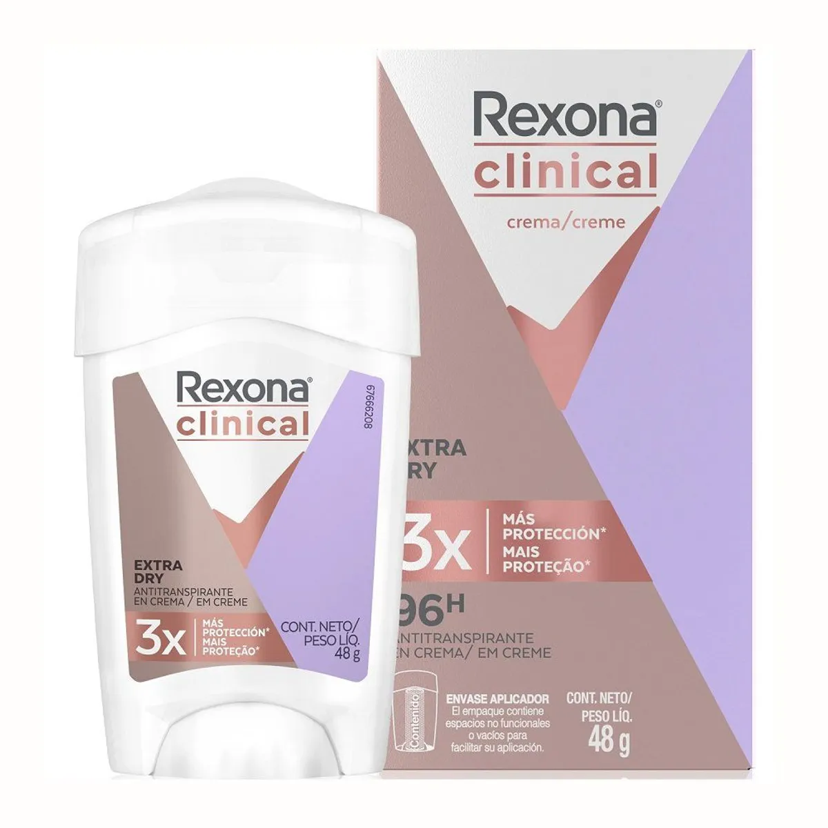 REXONA - Desodorante en Barra Femenino Rexona Clinical Extra Dry 48 g
