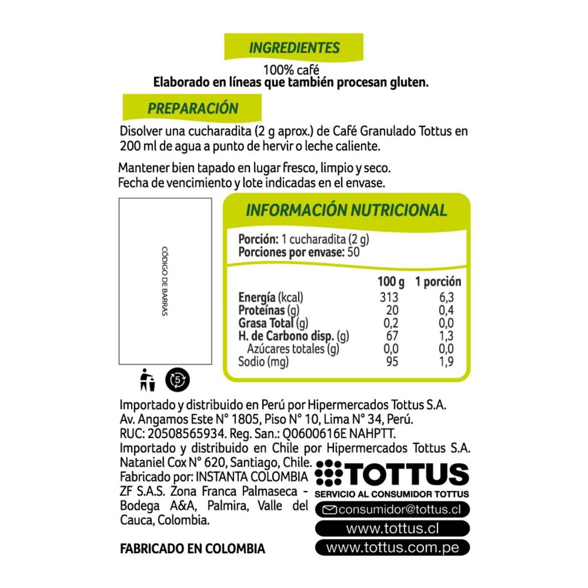 TOTTUS - Café Granulado