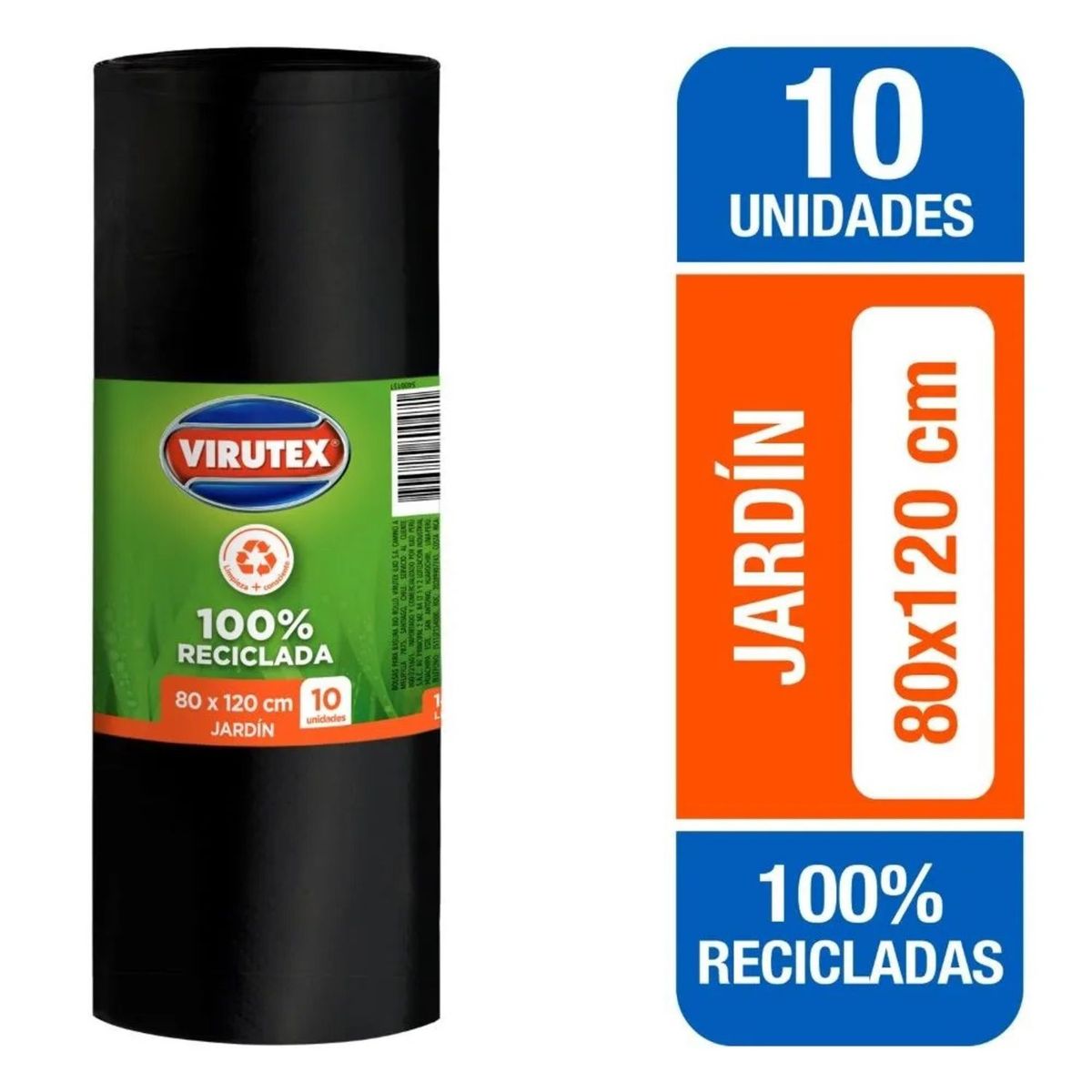 VIRUTEX - Bolsa Biodegrabale para Jardín Virutex Rollo 80x120 cm 10 Un