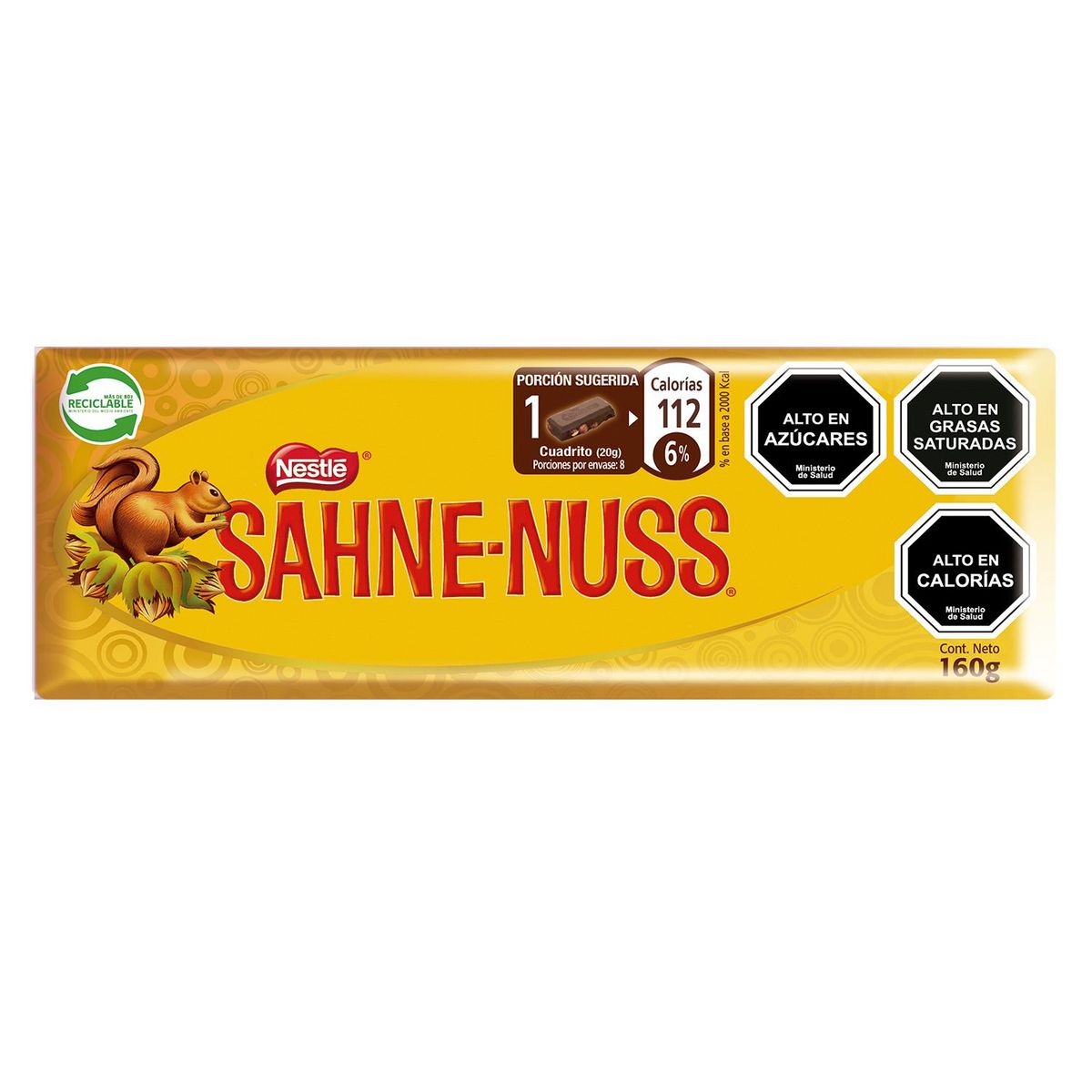 SAHNE NUSS - Chocolate con Almendras Sahne Nuss Barra 160 g