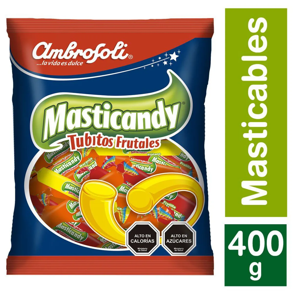 AMBROSOLI - Caramelos Masticandy Tubitos Frutales Ambrosoli 400 g