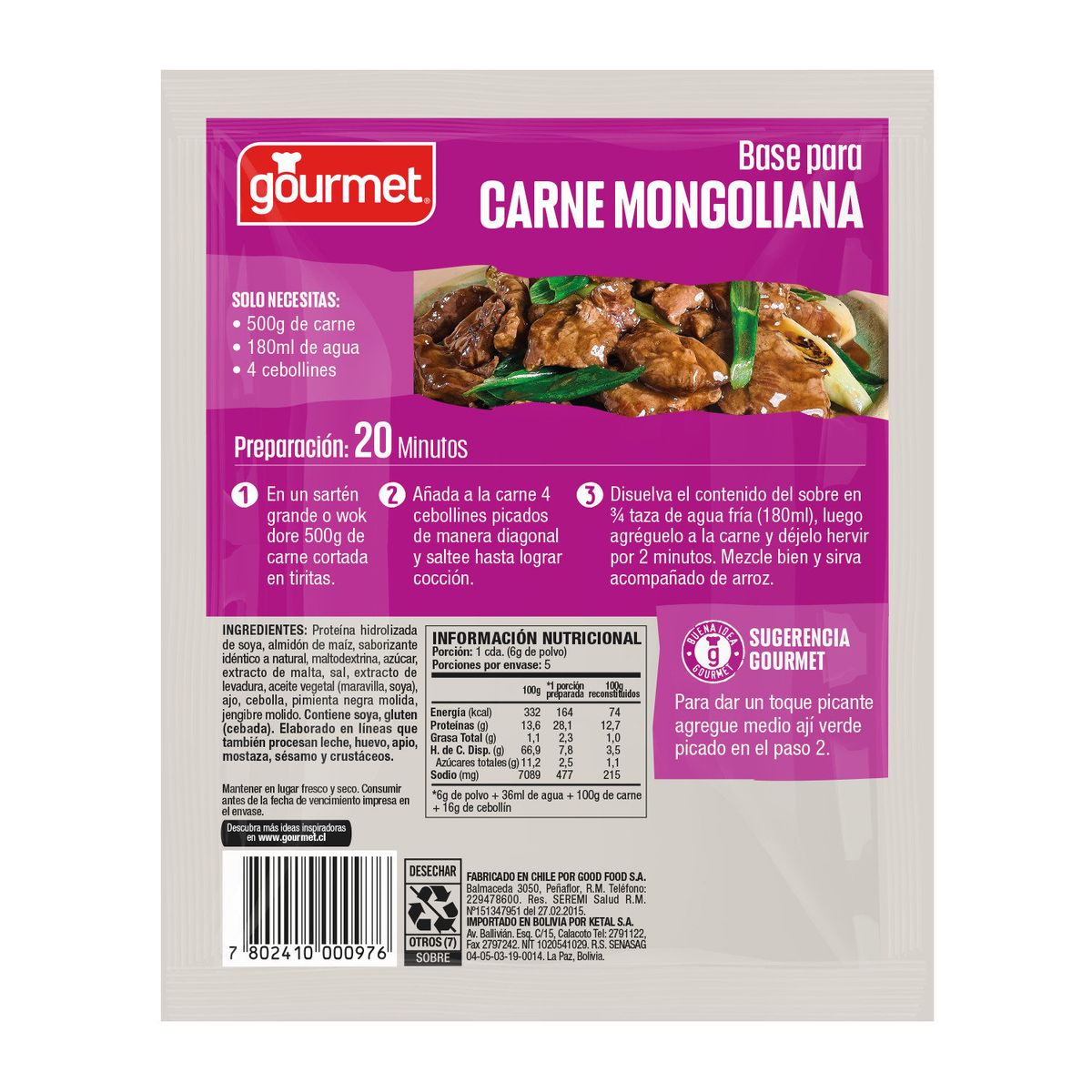 GOURMET - Base para Preparar Carne Mongoliana Gourmet 30 g