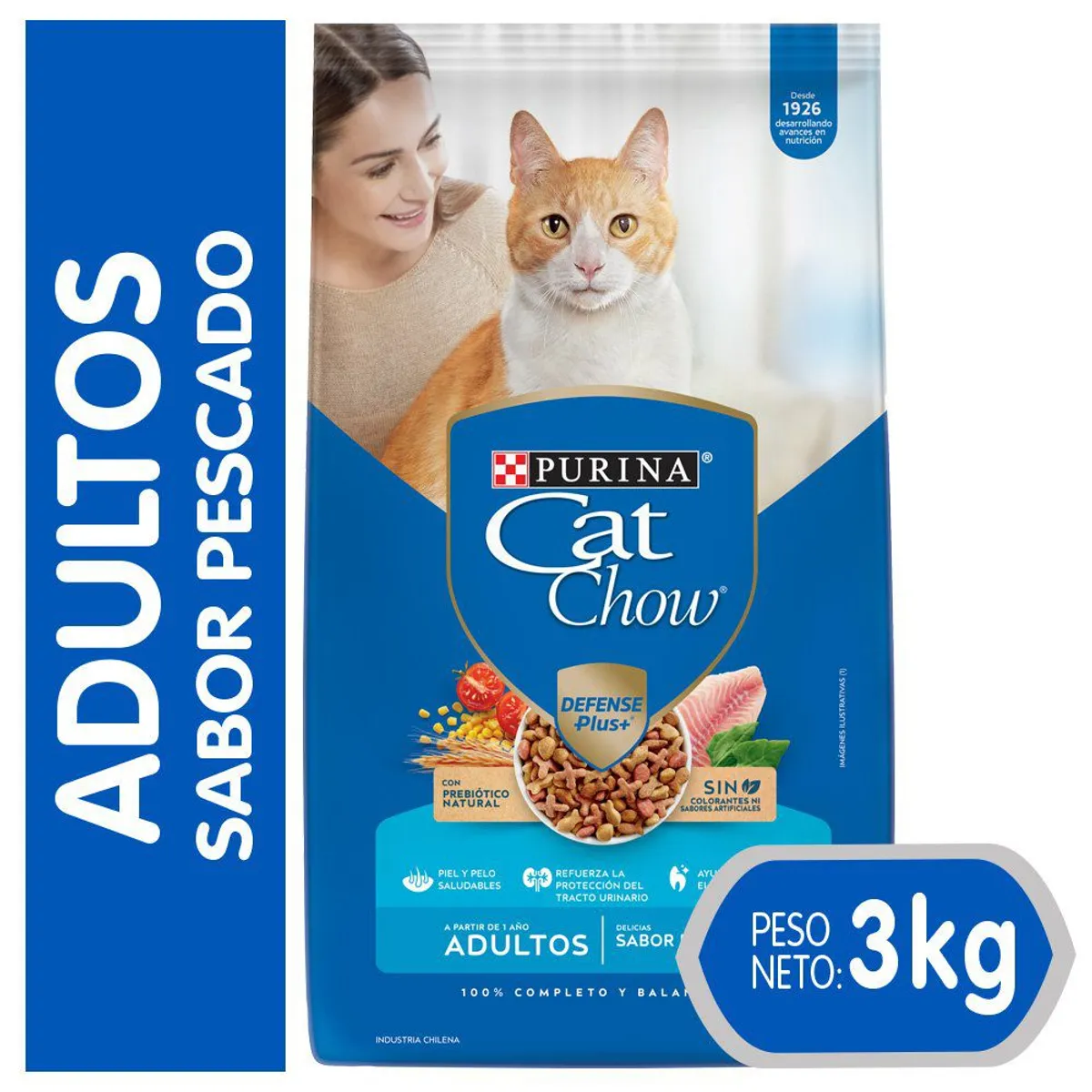 CAT CHOW - Alimento para Gato Adulto Sabor Pescado Cat Chow 3 Kg