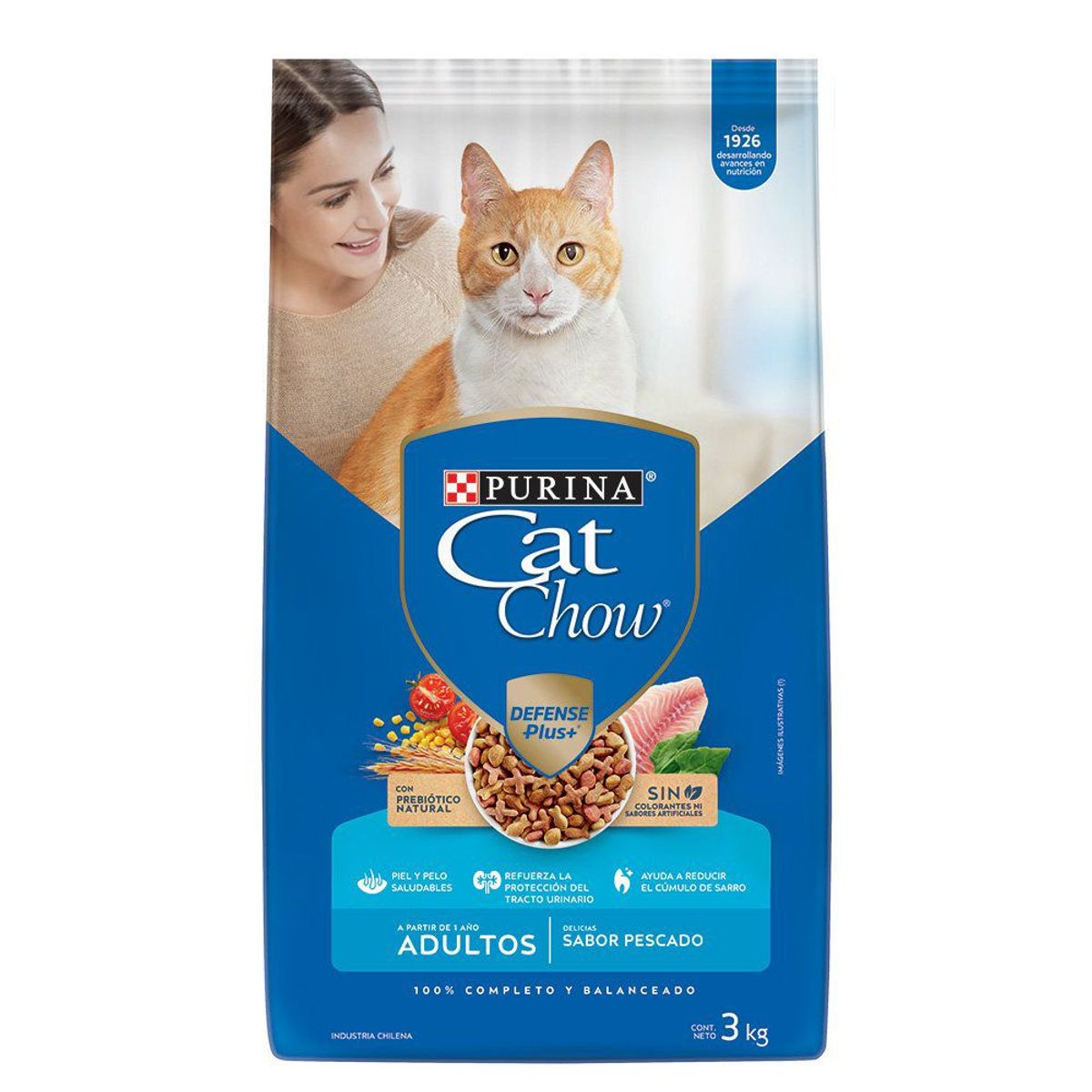 CAT CHOW - Alimento para Gato Adulto Sabor Pescado Cat Chow 3 Kg