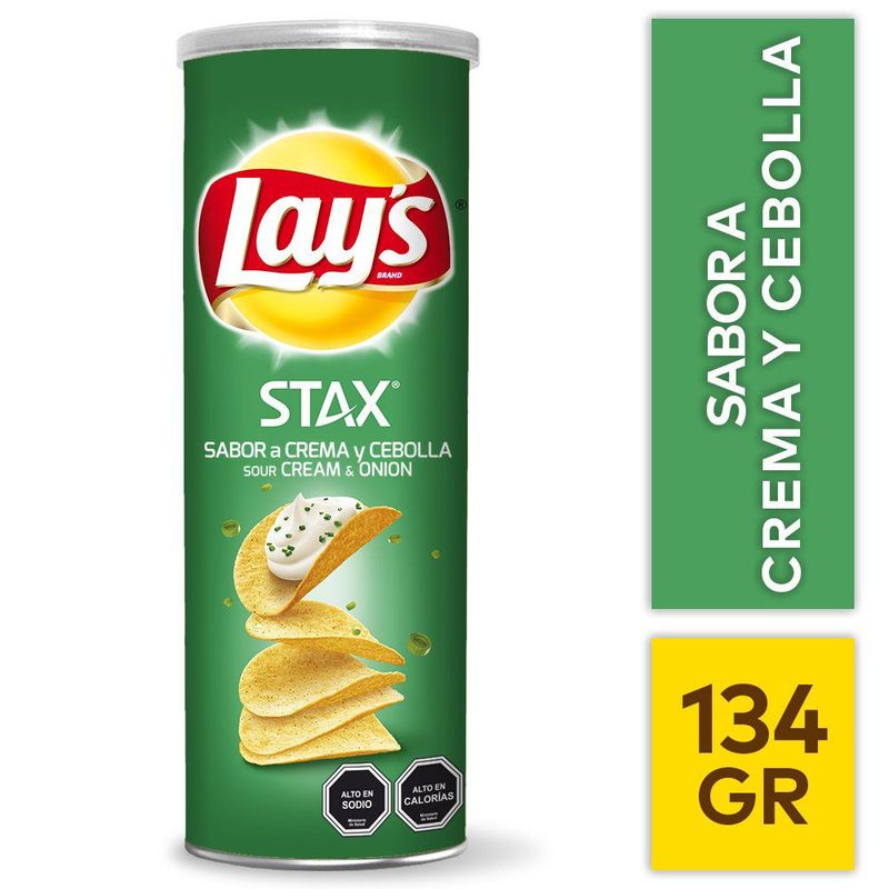 LAYS - Papas Fritas Stax Sabor Crema y Cebolla Lays 134 g