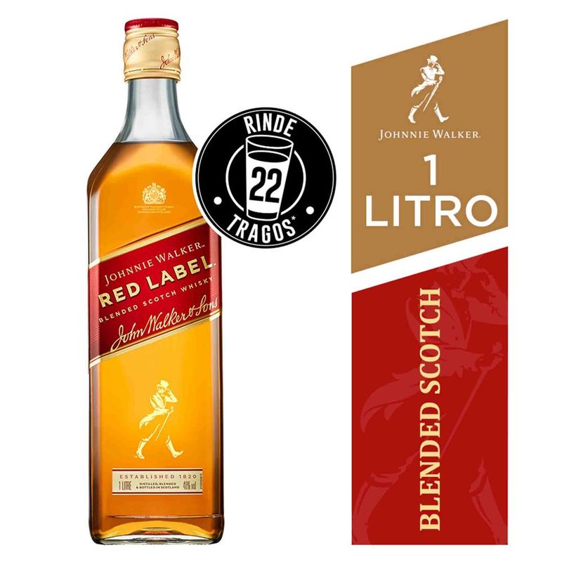 JOHNNIE WALKER - Whisky Johnnie Walker Red Label 40° 1000 cc