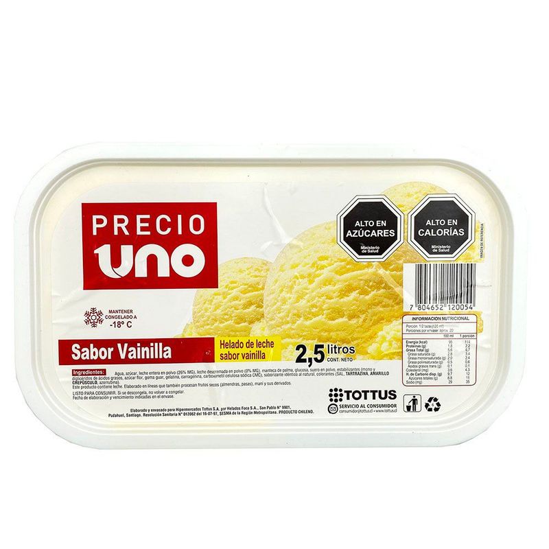 PRECIO UNO - Helado Vainilla