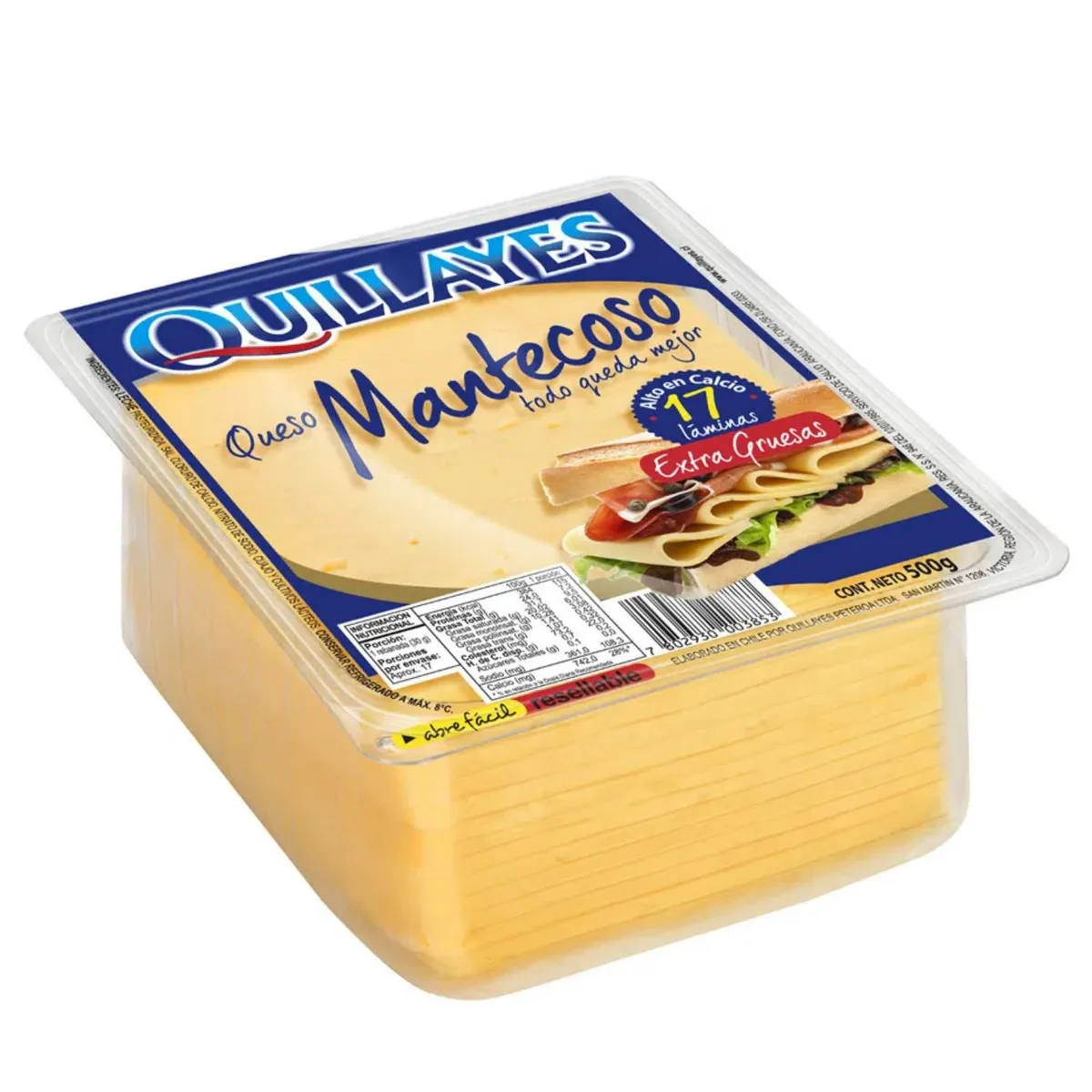 QUILLAYES - Queso Mantecoso Laminado Quillayes 500 g