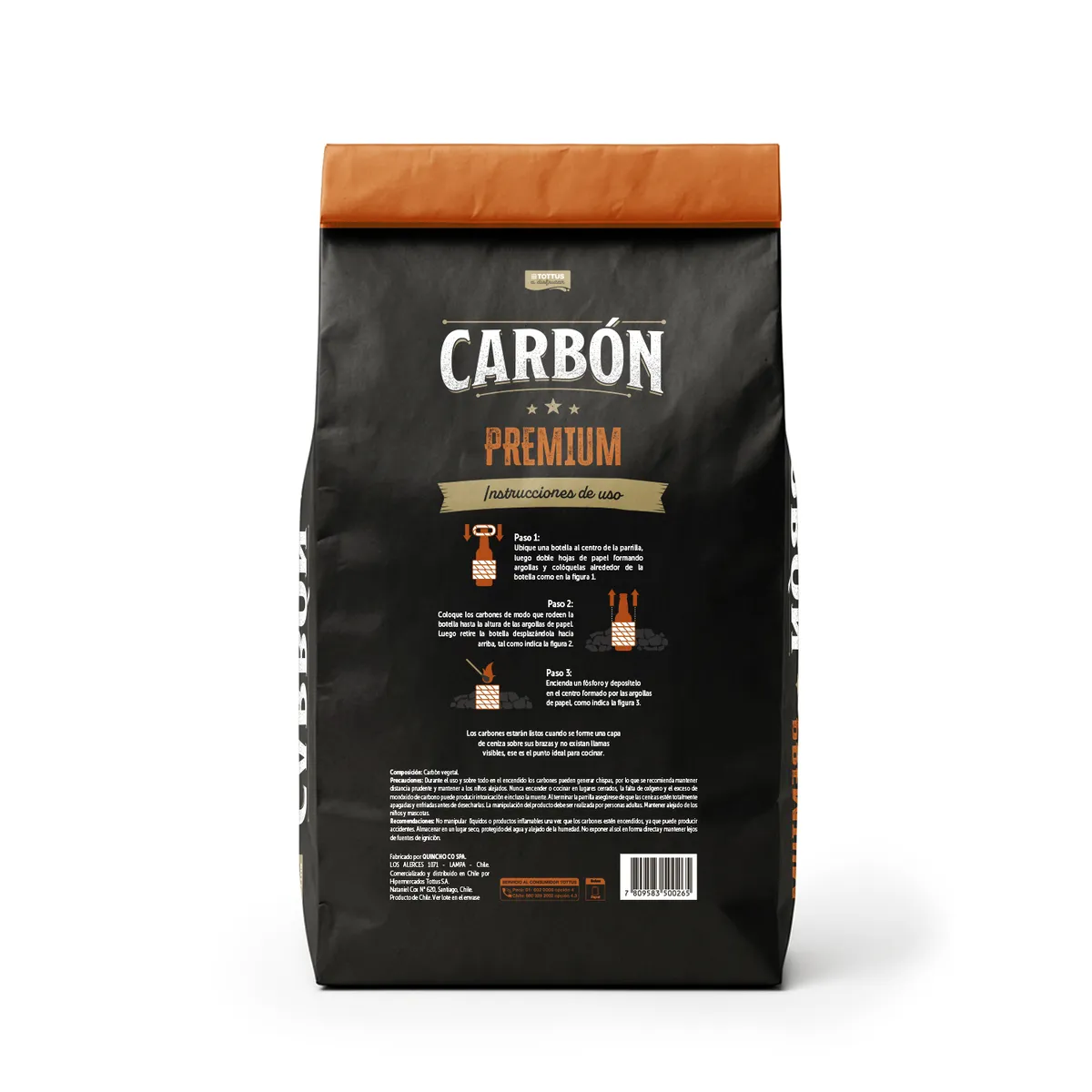 TOTTUS - Carbón Premium Alto Poder Calórico Tottus 2.5 kg