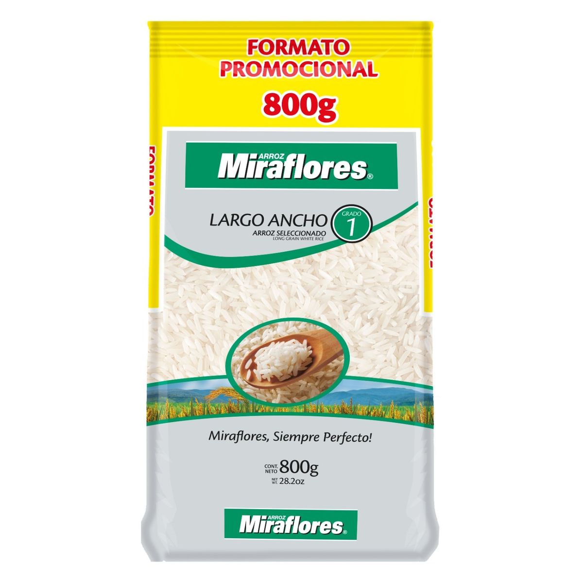 MIRAFLORES - ARROZ MIRAFLORES LAR G1 LAM 800 GR