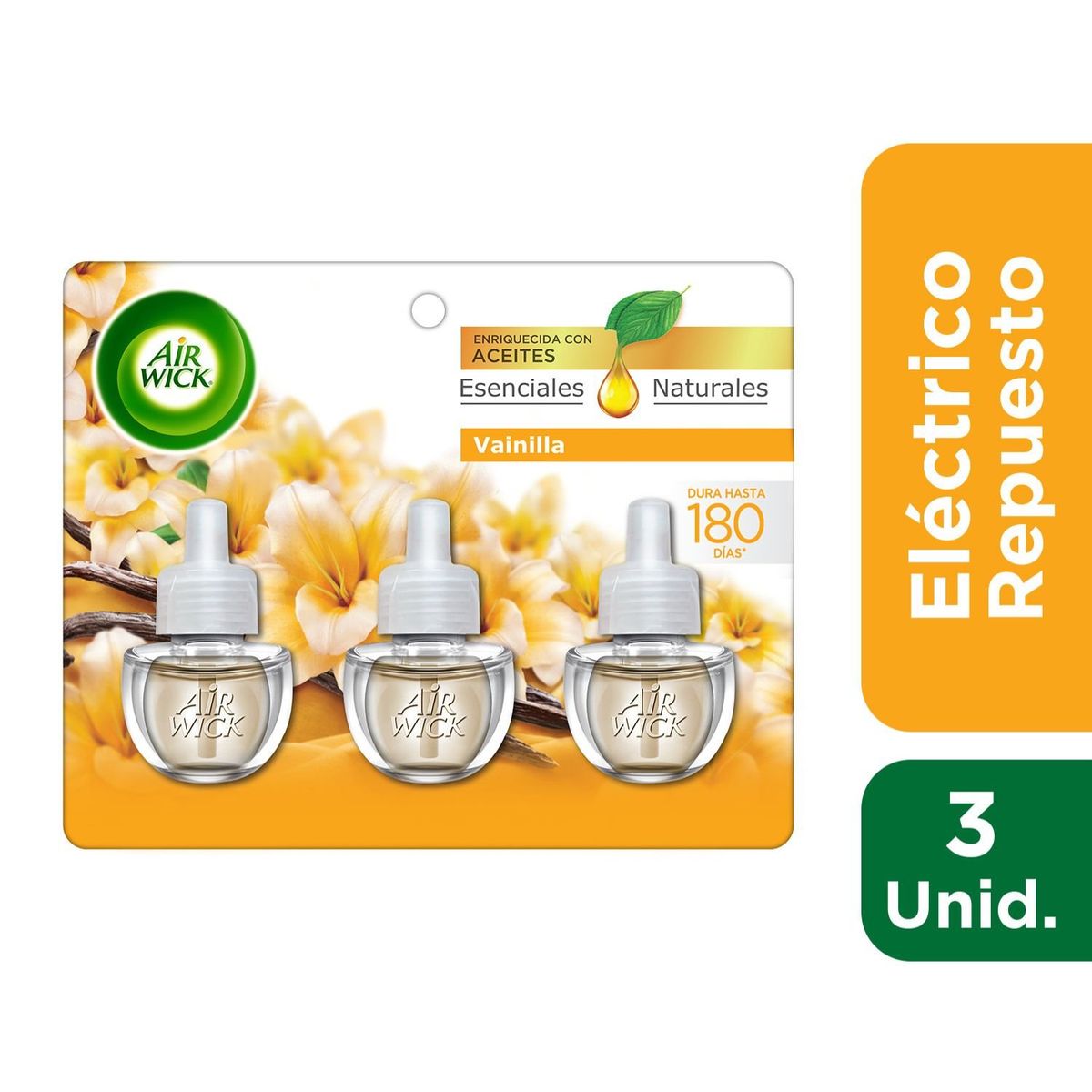 AIR WICK - Pack Repuestos Desodorante Ambiental Eléctrico Air Wick Vainilla 3 Un