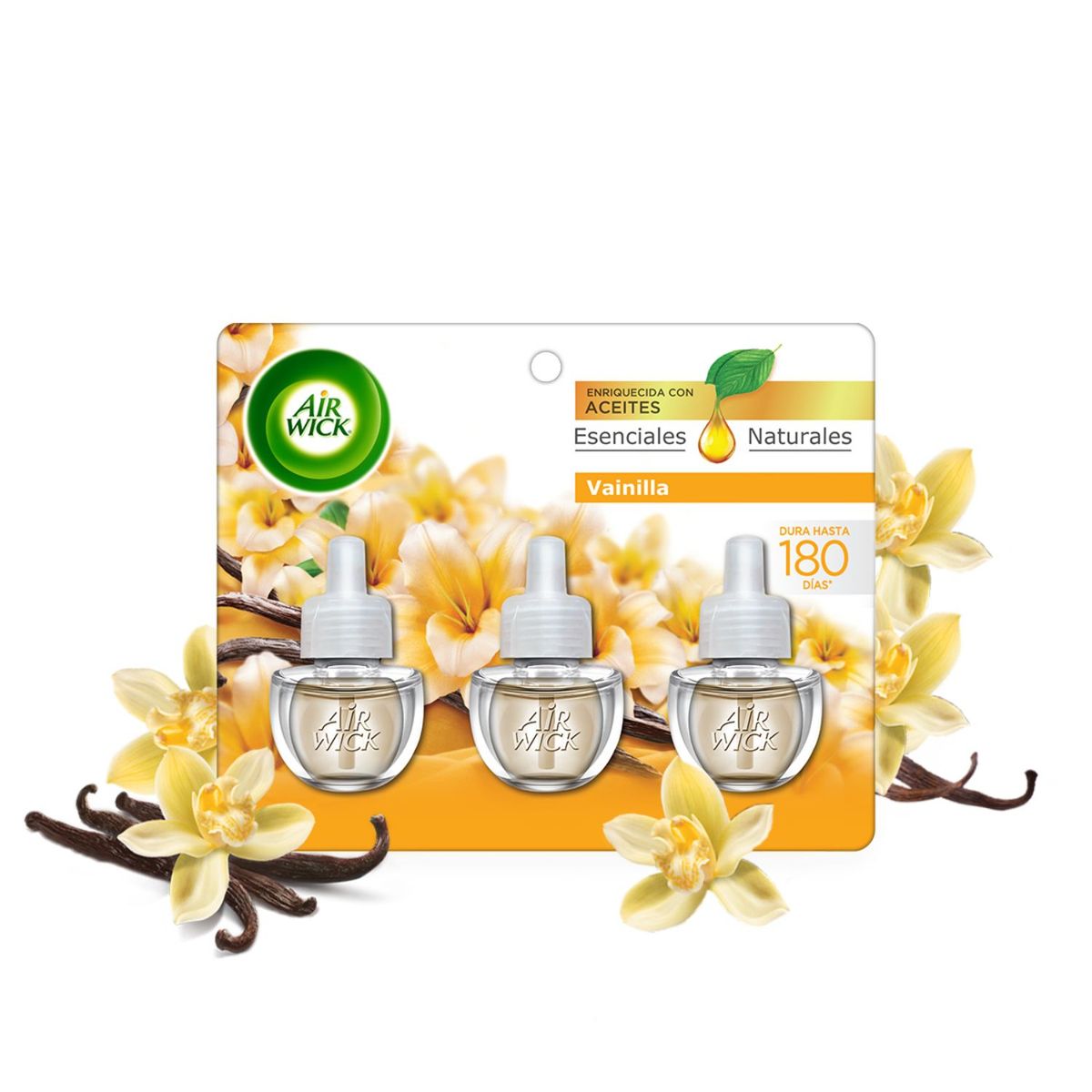 AIR WICK - Pack Repuestos Desodorante Ambiental Eléctrico Air Wick Vainilla 3 Un