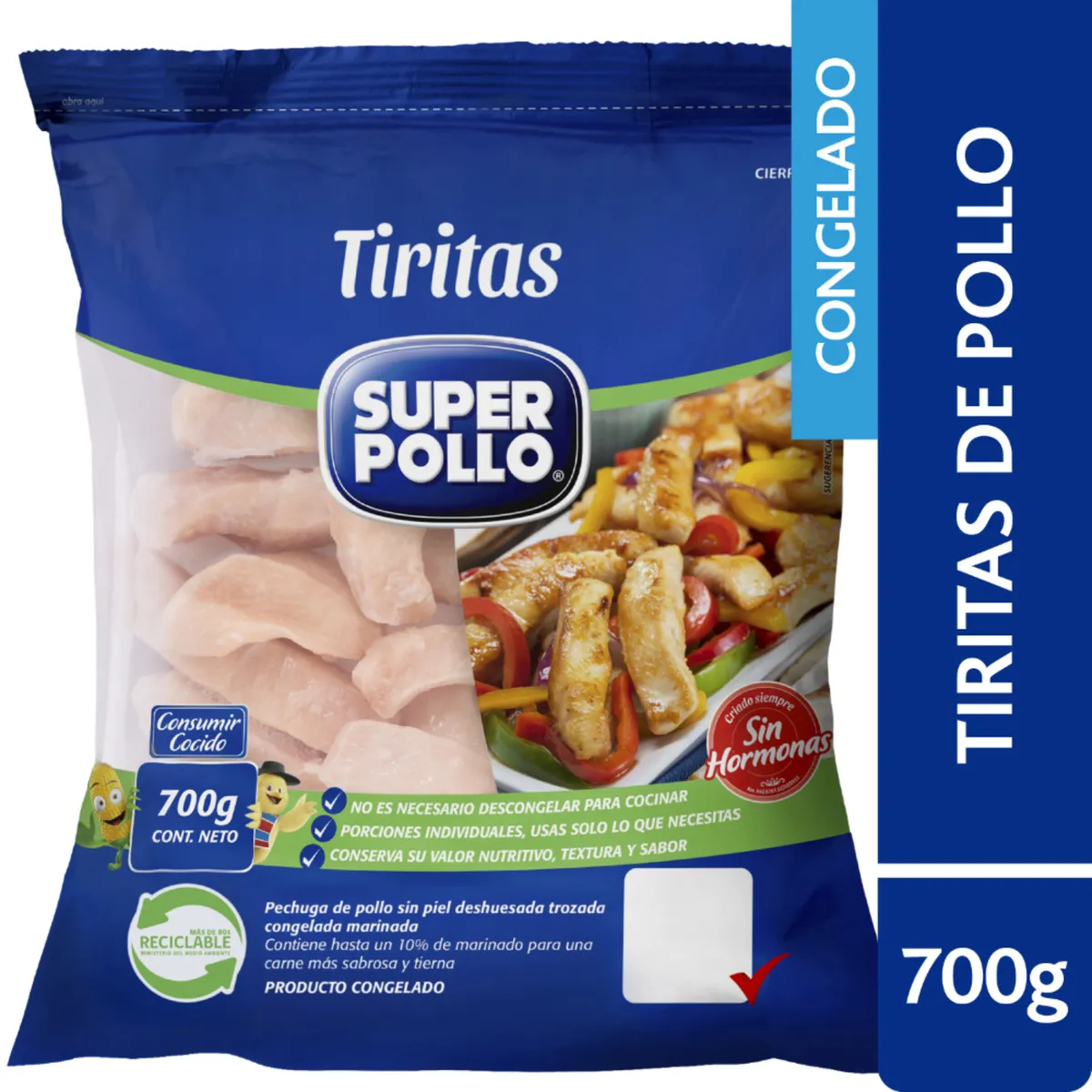 SUPER POLLO - Tiritas de Pechuga de Pollo Congeladas Super Pollo 700 g