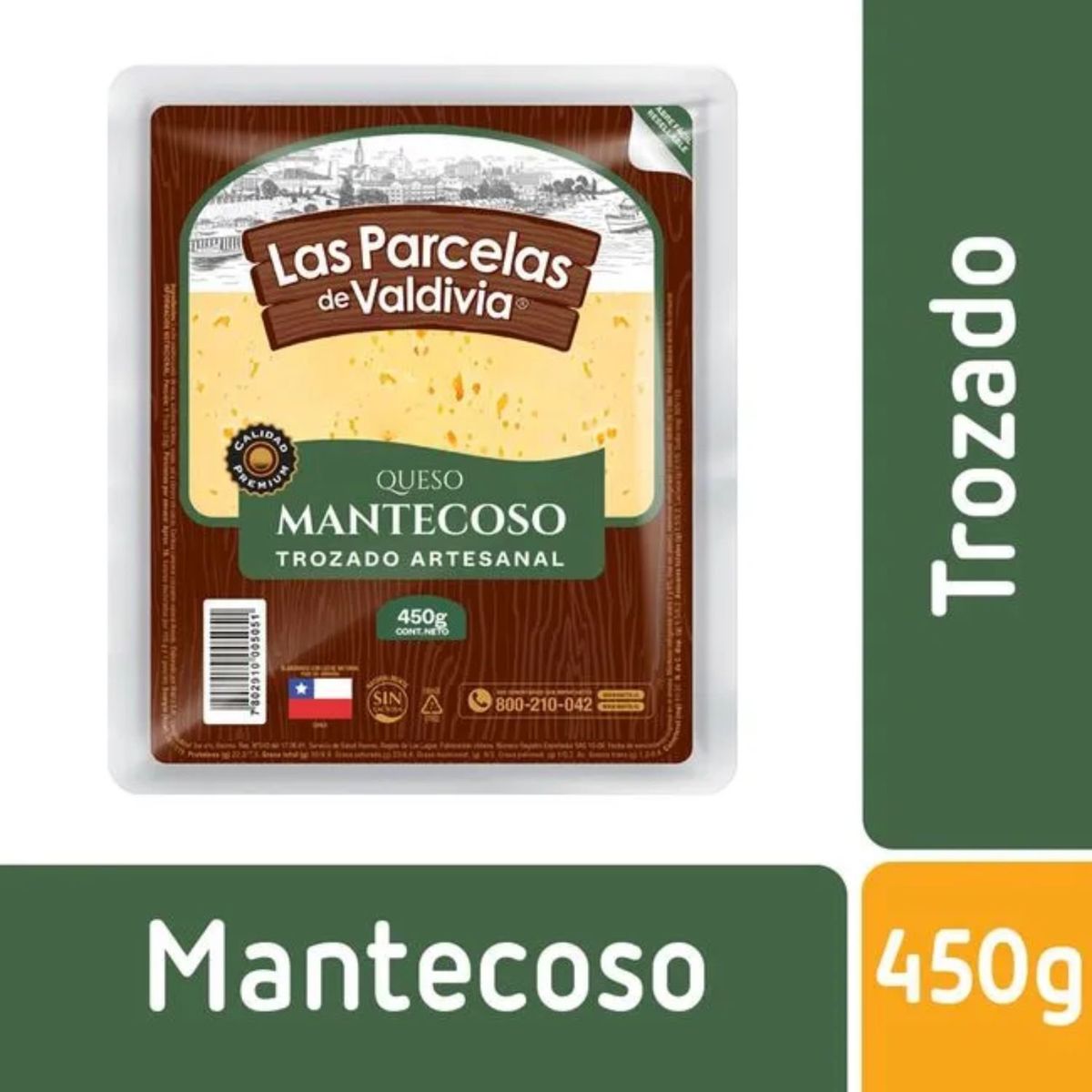 LAS PARCELAS DE VALDIVIA - Queso Mantecoso en Trozo Las Parcelas De Valdivia 450 g