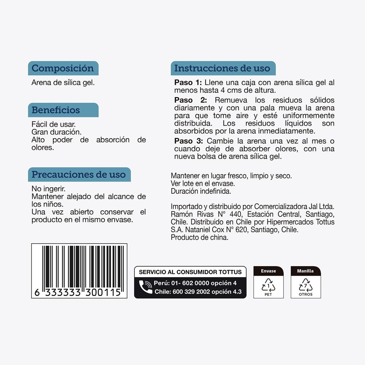 TOTTUS - Arena Sílica Gel