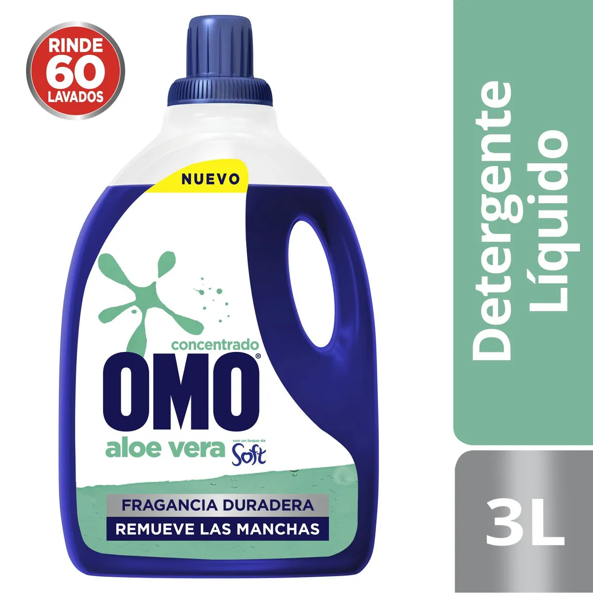 OMO - Detergente Líquido Botella Soft Aloe Vera Omo 3 lt
