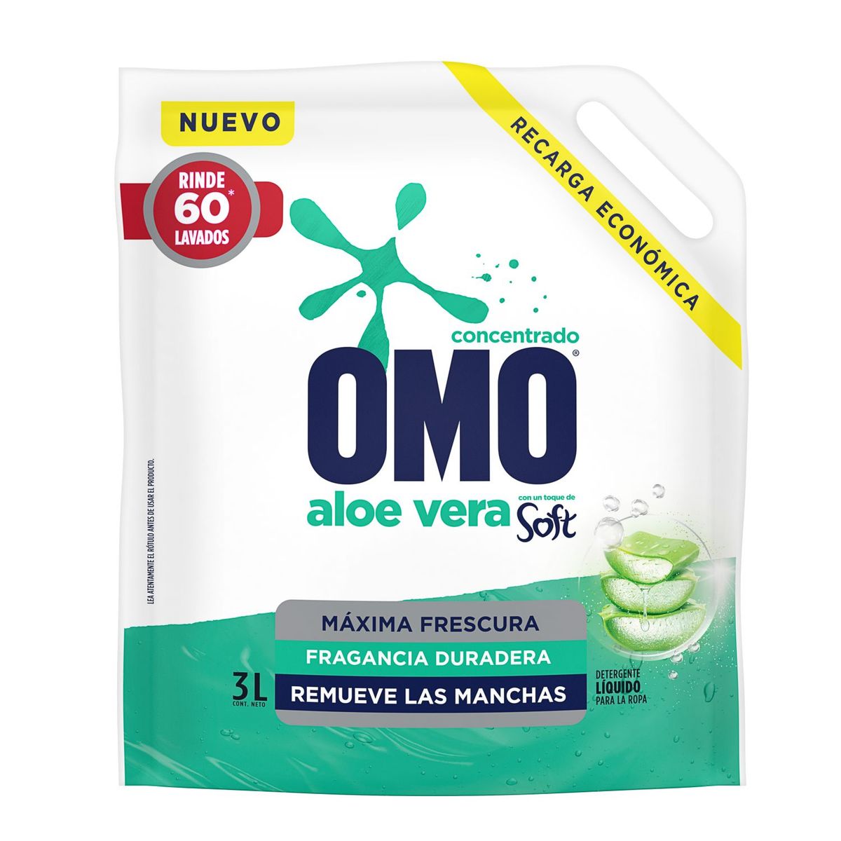 OMO - Detergente Líquido Doypack Soft Aloe Vera Omo 3 lt