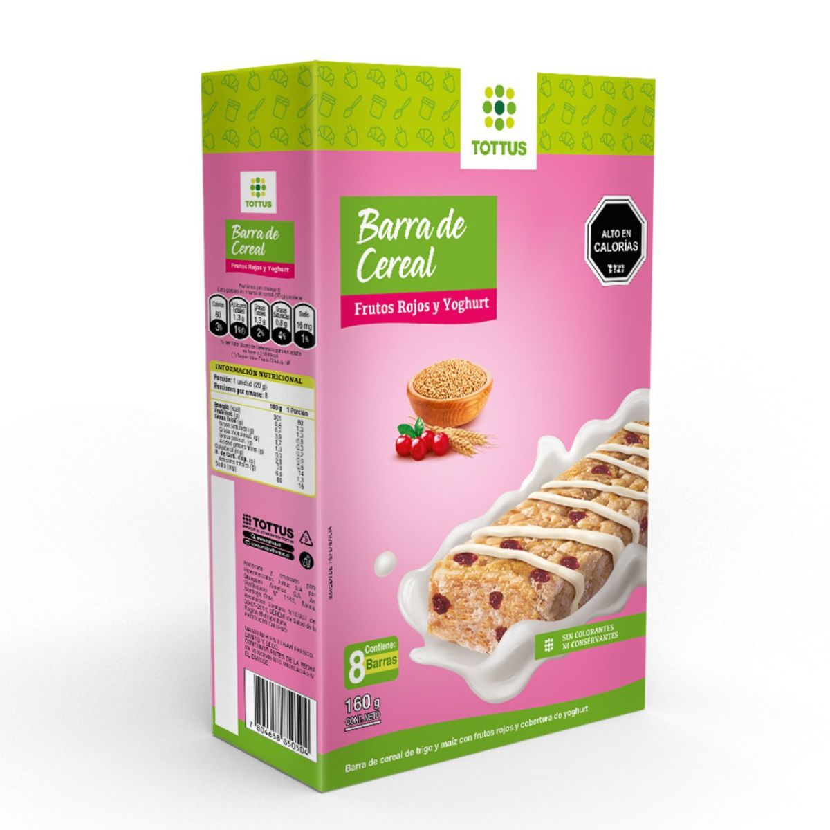 TOTTUS - Barra Cereal Frutos Rojos