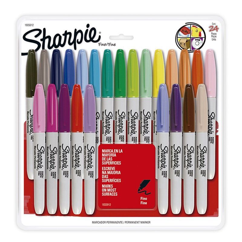 SHARPIE - Kit 24 Punta Fina Colores Surtidos