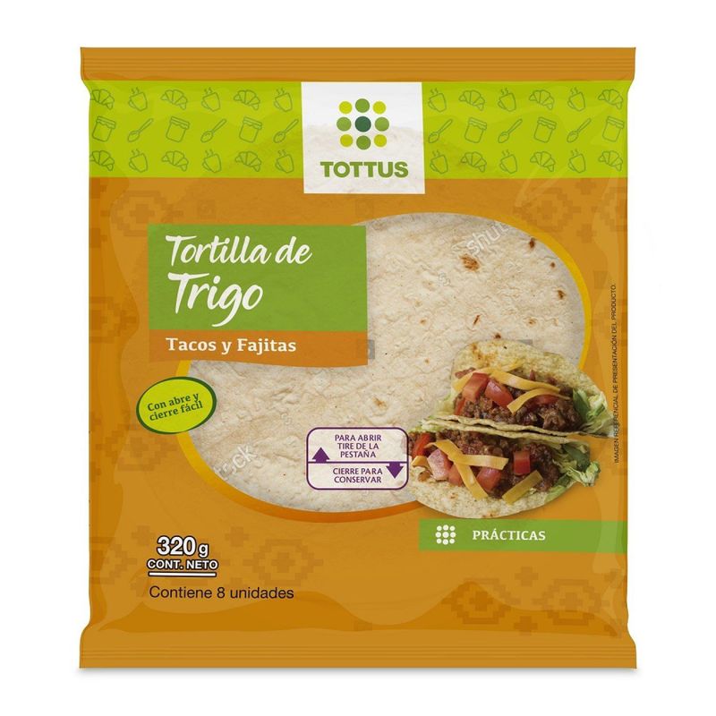 TOTTUS - Tortilla de Trigo Tottus 8 Un 320 g