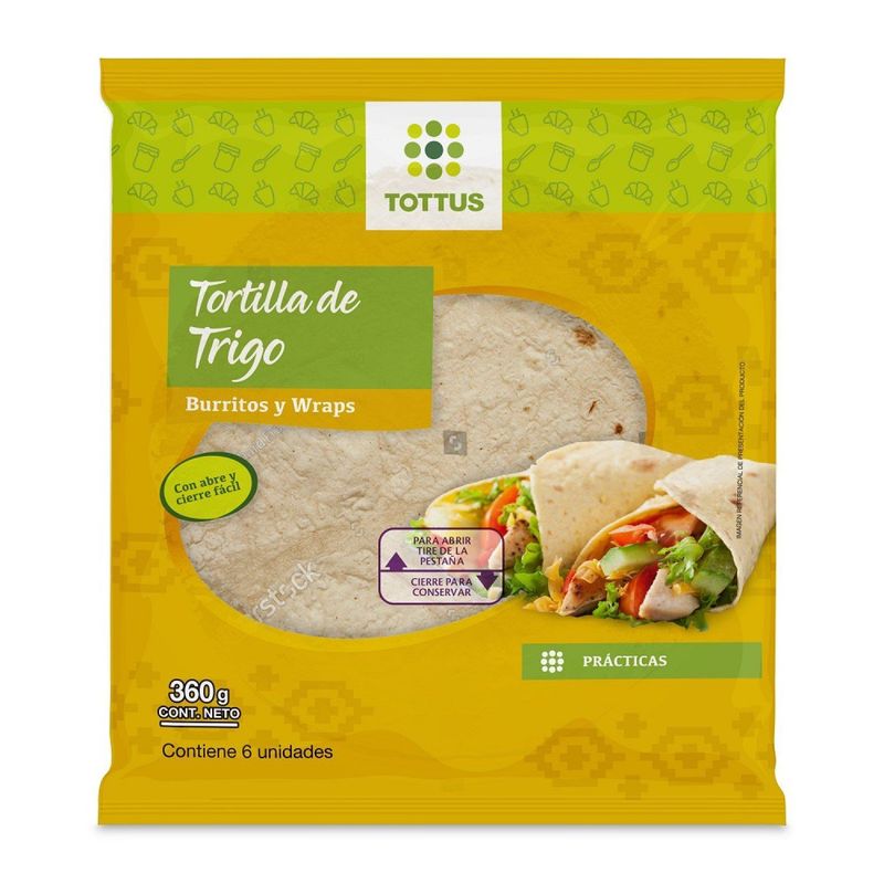 TOTTUS - Tortillas Burritos y Wraps Tottus 6 Un 360 g